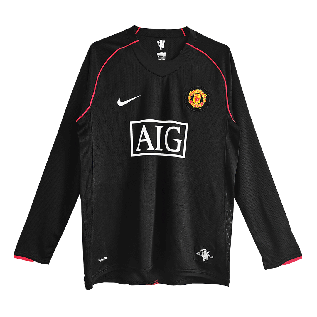 Manchester United 07-08 Black Away Retro Jersey Full Sleeve